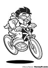 Coloring page cyclist