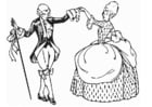 Coloring pages dance - minuet