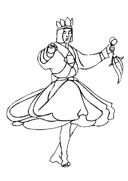 Coloring page dancer