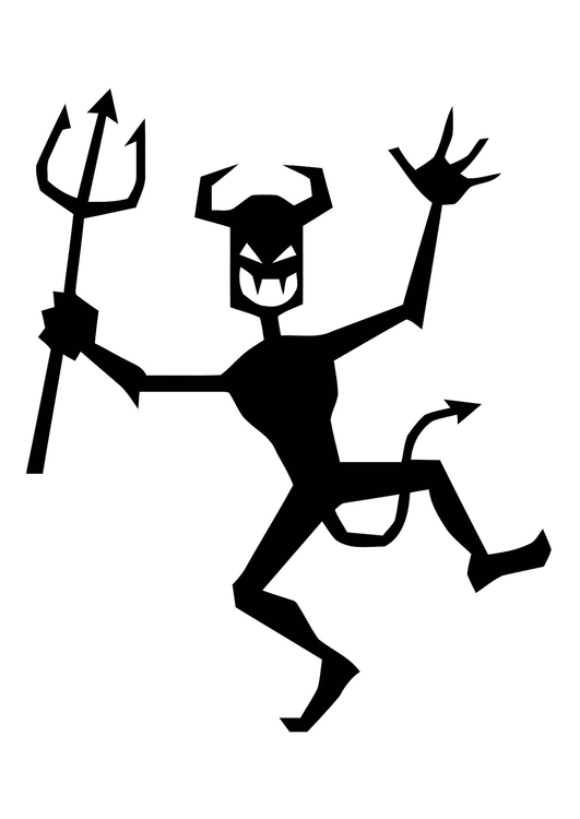 Coloring page dancing devil