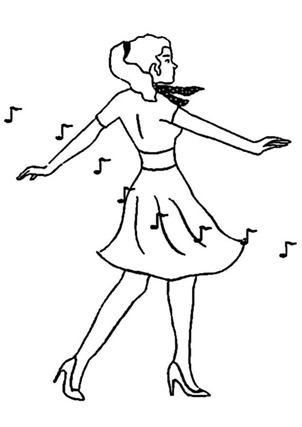 Drawing funny girl dance happiness Royalty Free Vector Image