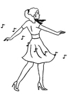 Coloring pages dancing girl