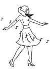 Coloring pages dancing girl