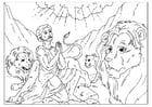 Coloring pages Daniel in the lions' den