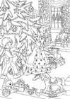 Coloring pages decorate Christmas tree