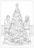decorating a Christmas tree