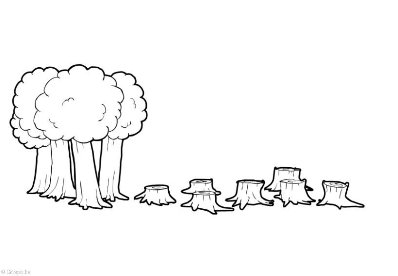 Coloring page Deforestation