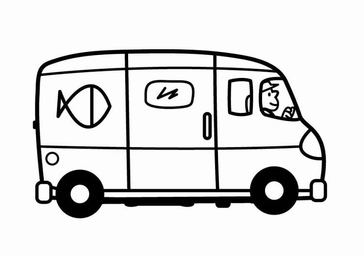 Coloring Page delivery van Free printables Img 24084