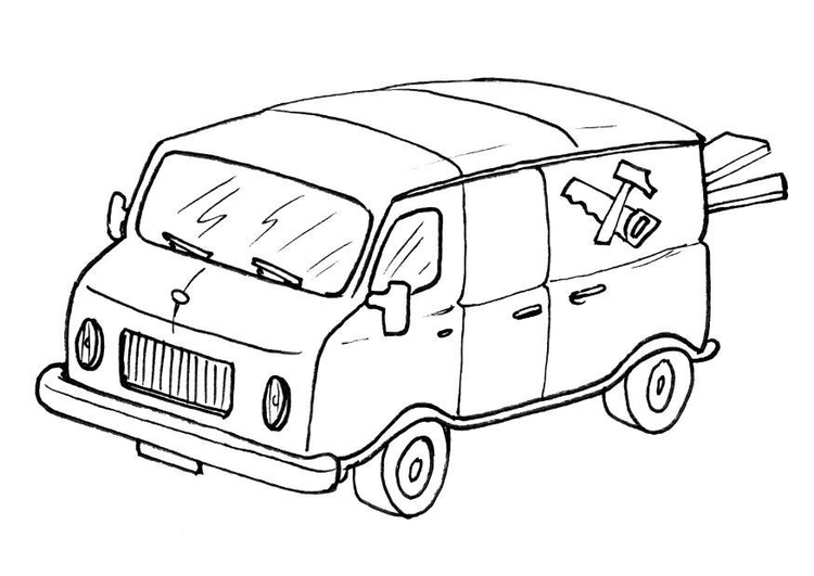 Coloring page delivery van