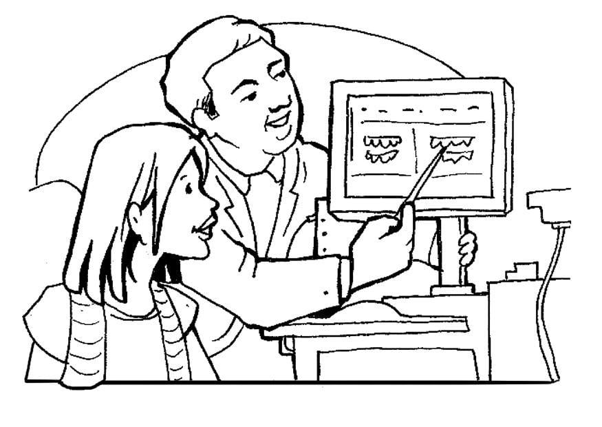 Coloring page dentist