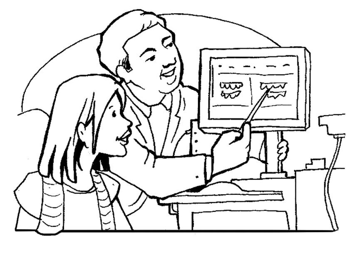 Coloring page dentist