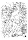 Coloring pages descent from the cross Jesus