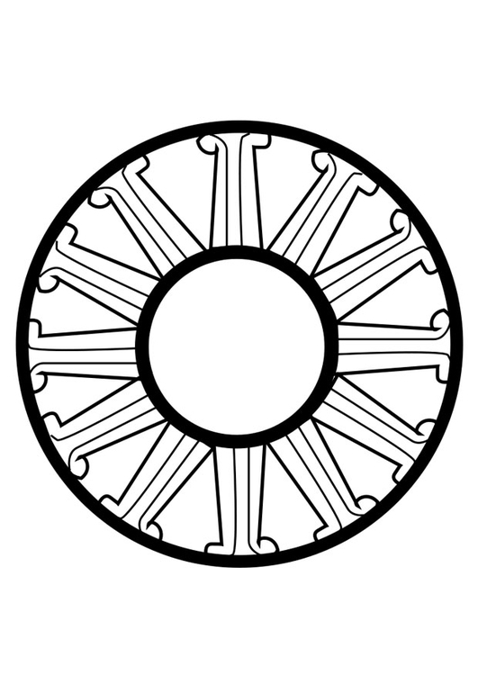 Coloring page dharma wheel