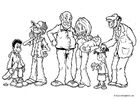 Coloring page different generations