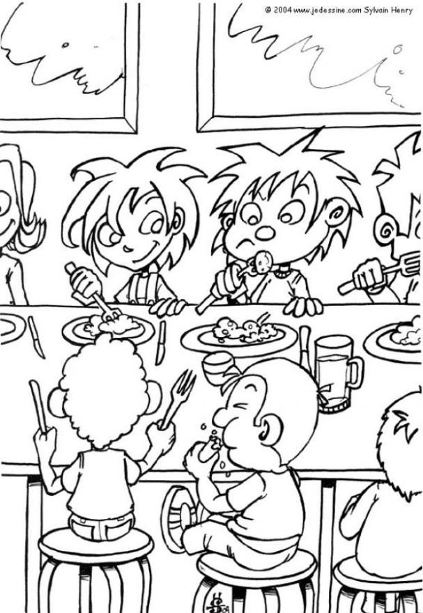 Coloring page dining hall