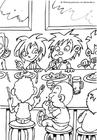 Coloring page dining hall