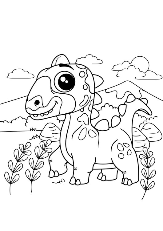 Coloring page dino on the go