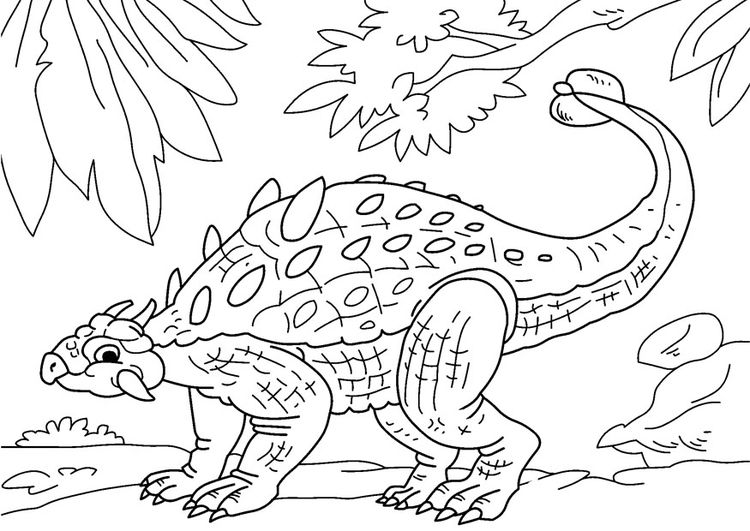 Coloring page dinosaur - ankylosaurus