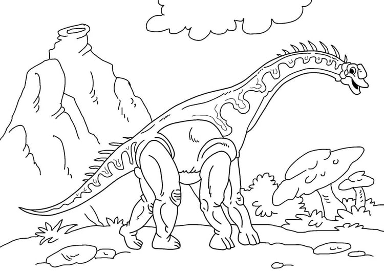 Coloring Page dinosaur - diplodocus - free printable coloring pages