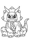 Coloring page dinosaur girl