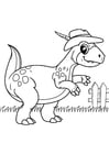 Coloring page dinosaur goes for a walk