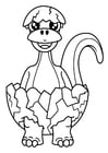 Coloring page dinosaur hatches from egg
