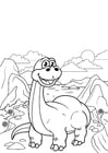 Coloring page Dinosaur on the go