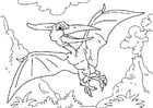 Coloring page dinosaur - pteranodon