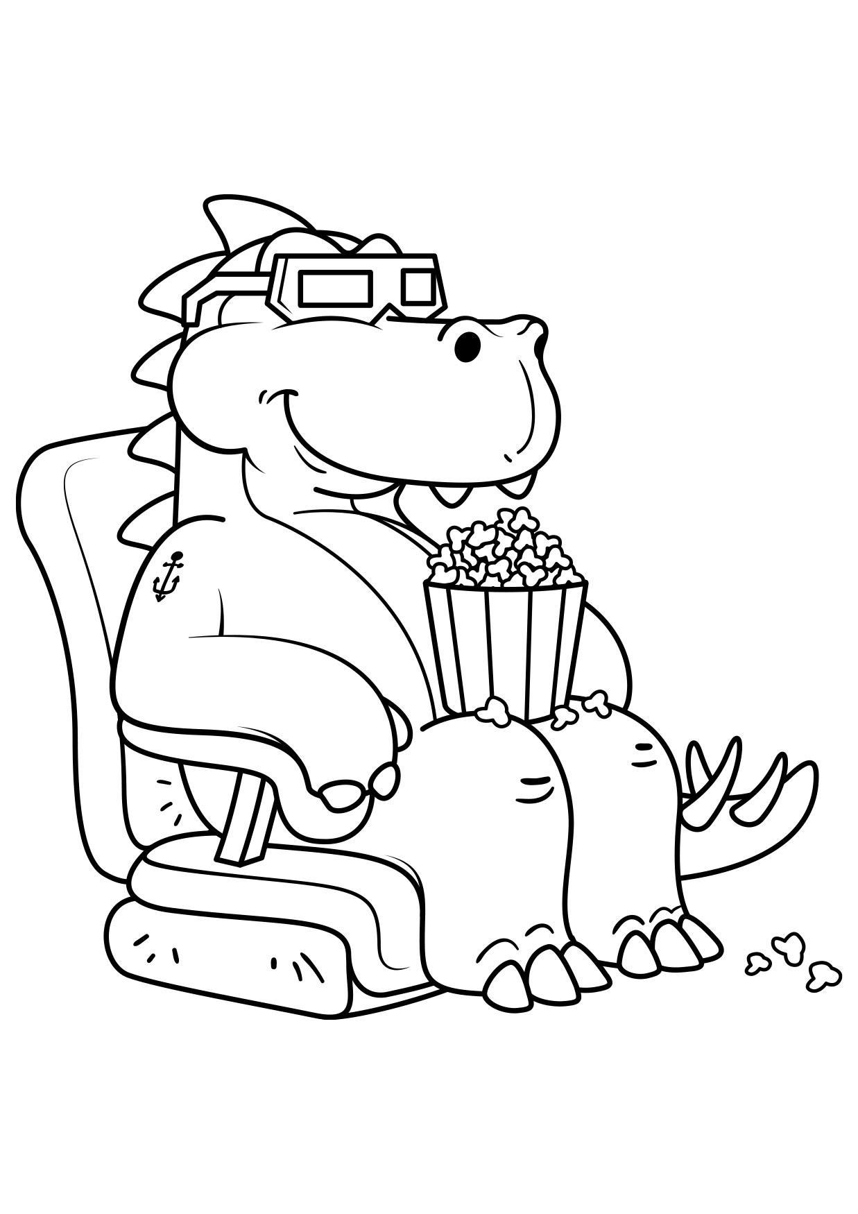 Coloring page dinosaur to the movies