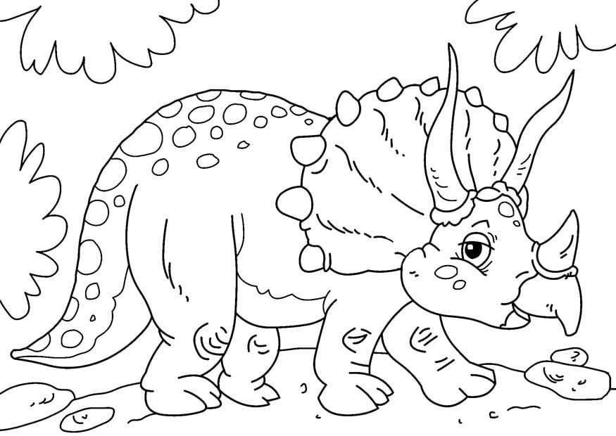 Coloring page dinosaur - triceratops