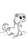 Coloring page dinosaur with flower