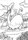 Coloring pages dinosaurs in water