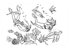 Coloring page diving