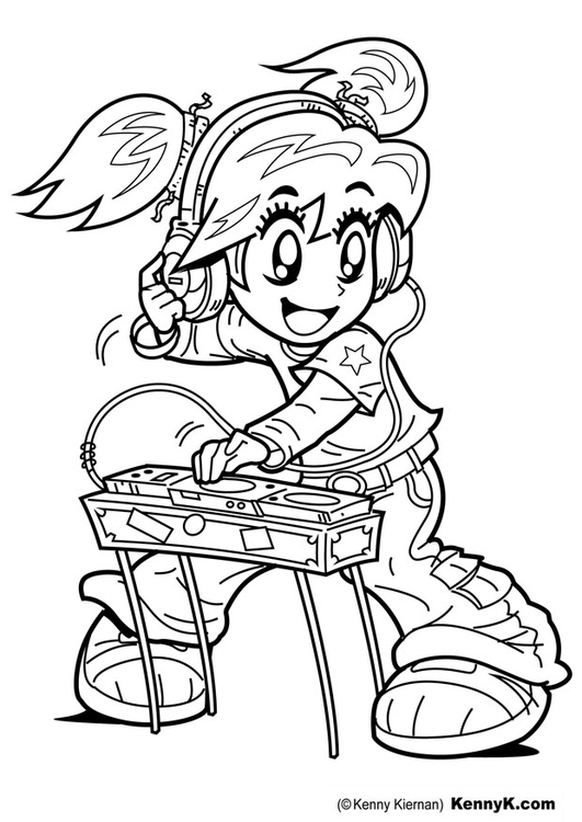 Coloring page DJ