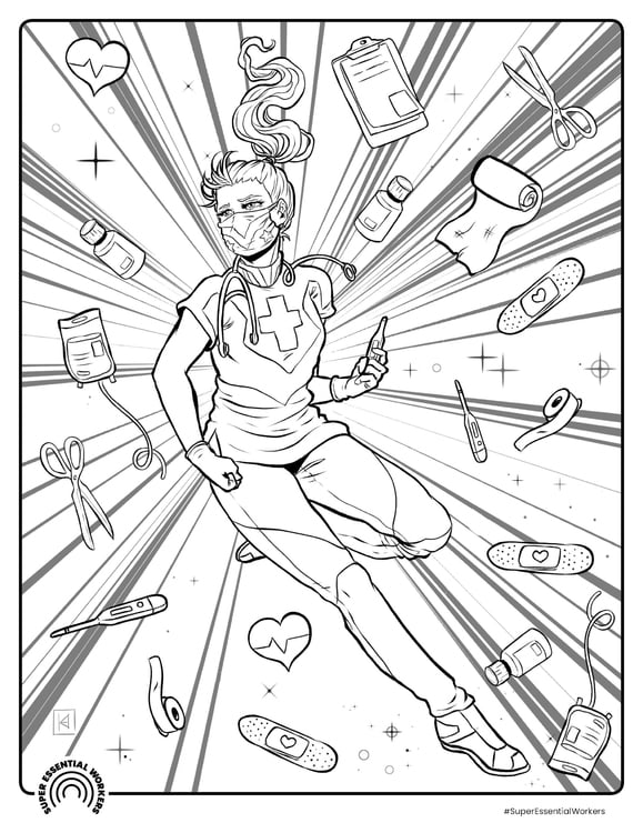 Coloring page doctor