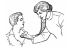 Coloring page doctor, examination