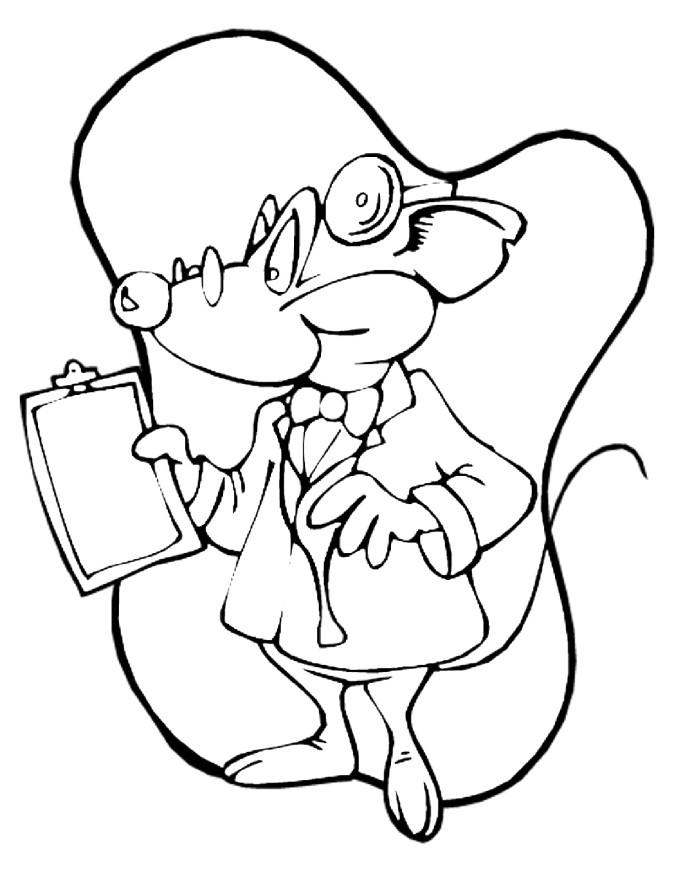 Coloring page doctor mouse