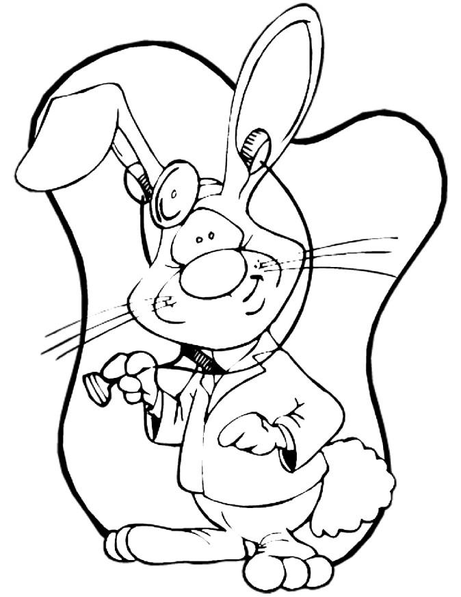 Coloring page doctor rabbit