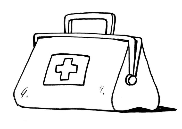 Coloring page doctors bag