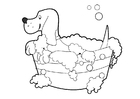 Coloring page dog wash