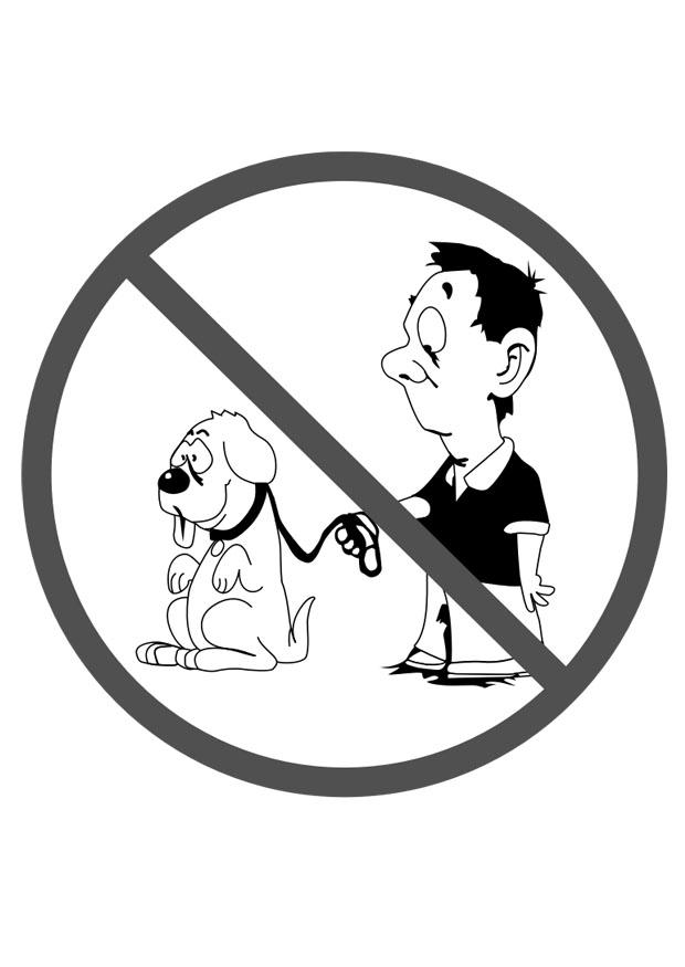 Coloring page dogs forbidden