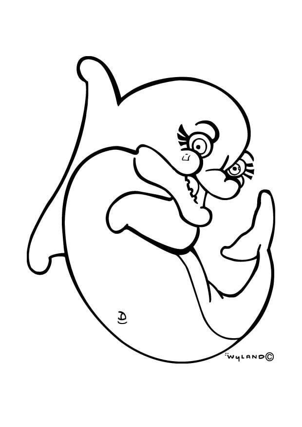 Coloring page dolphin