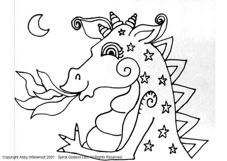 Coloring page dragon