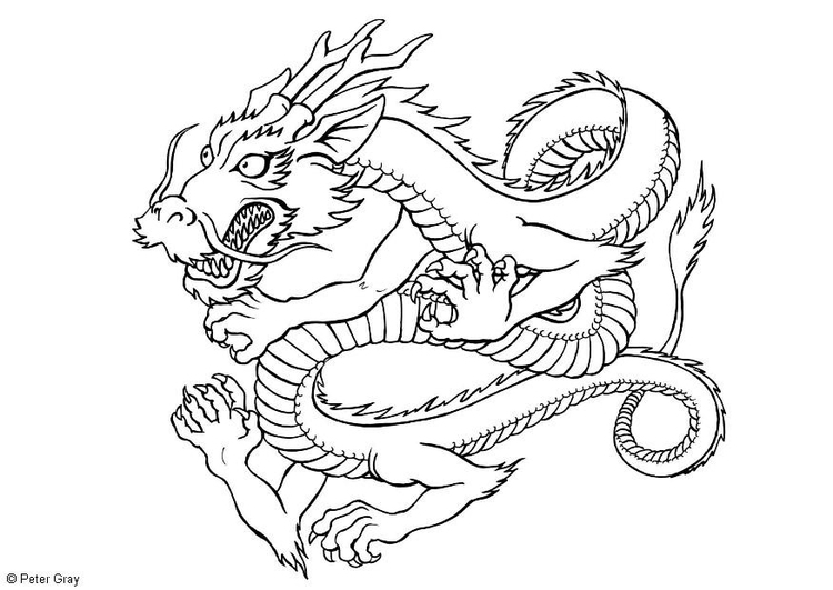 Coloring page dragon