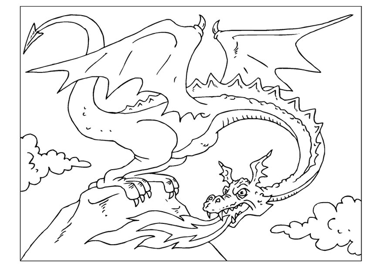 Coloring page dragon