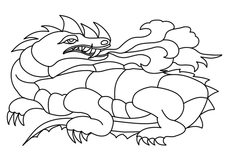 Coloring page dragon