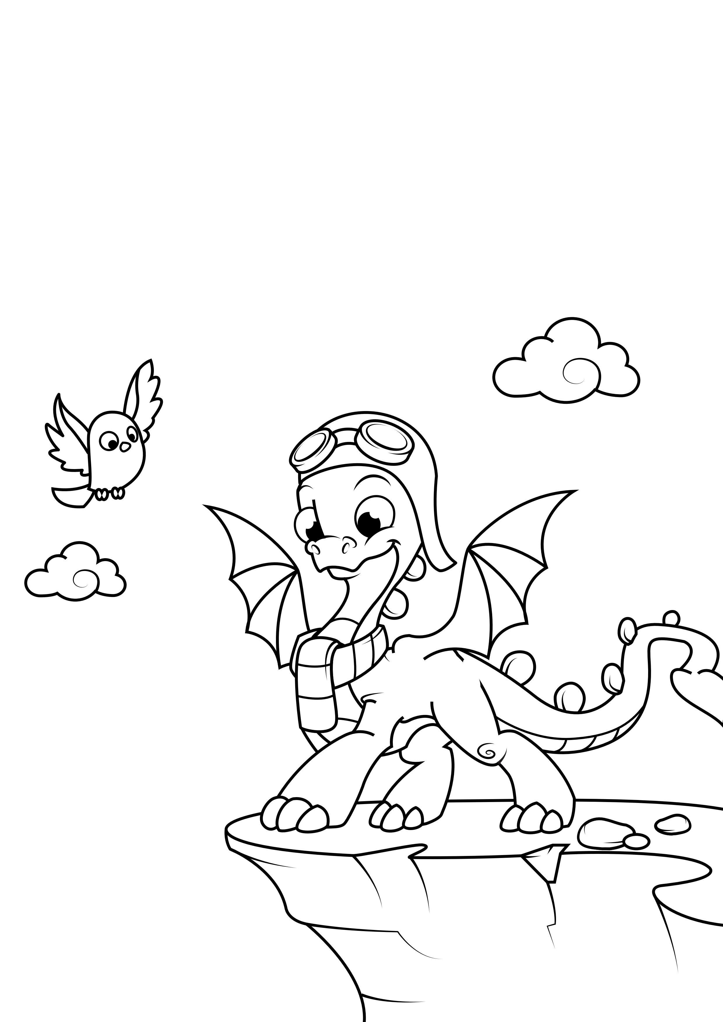 Coloring page dragon is going to fly