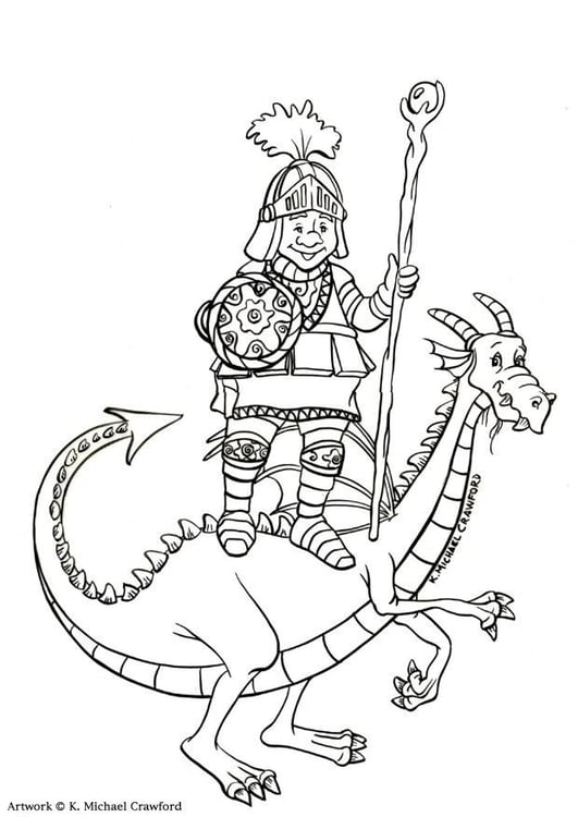 Coloring page dragon slayer