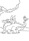 Coloring page dragon with bird