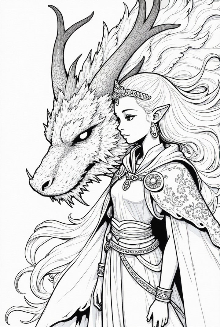 dragon with warrior princess
